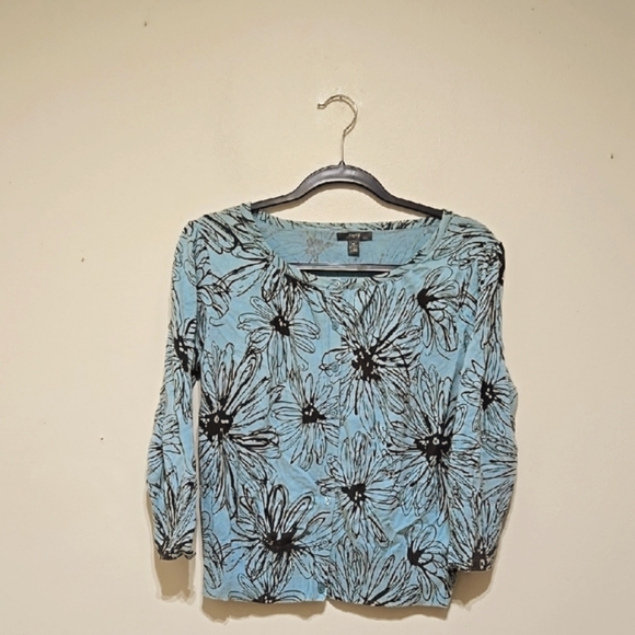 Apt. 9 Sweaters - APT 9 Women's  Blue Floral Cardigan